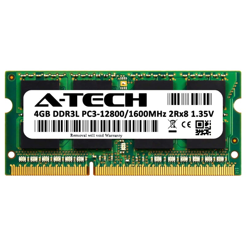 A-TECH بديل A-Tech 4GB RAM لـ CT51264BF160B | DDR3/DDR3L 1600MHz PC3L-12800 (PC3-12800) CL11 SODIMM 2Rx8 1.35V غير ECC SO-DIMM 204 دبوس ذاكرة لابتوب، نوت بوك - Image 2